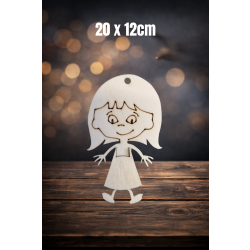 Dziewczynka 20cm, zarys, z otworem, sklejka 3mm